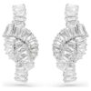 Matrix Earrings Baguette Cut, Knot, White, Rhodium Plated Matrix Earrings Baguette Cut, Knot, White, Rhodium Plated