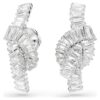 Matrix Earrings Baguette Cut, Knot, White, Rhodium Plated Matrix Earrings Baguette Cut, Knot, White, Rhodium Plated