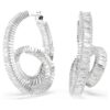 Matrix Hoop Earrings Baguette Cut, Ribbon, White, Rhodium Plated Matrix Hoop Earrings Baguette Cut, Ribbon, White, Rhodium Plated