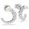 Matrix Hoop Earrings Crystal Pearl, Round Cut, White, Rhodium Plated Matrix Hoop Earrings Crystal Pearl, Round Cut, White, Rhodium Plated