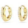 Matrix Hoop Earrings Round Cut, White, Gold-Tone Plated Matrix Hoop Earrings Round Cut, White, Gold-Tone Plated