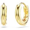 Matrix Hoop Earrings Round Cut, White, Gold-Tone Plated Matrix Hoop Earrings Round Cut, White, Gold-Tone Plated