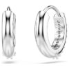 Matrix Hoop Earrings Round Cut, White, Rhodium Plated Matrix Hoop Earrings Round Cut, White, Rhodium Plated