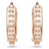 Matrix Hoop Earrings Round Cut, White, Rose Gold-Tone Plated Matrix Hoop Earrings Round Cut, White, Rose Gold-Tone Plated