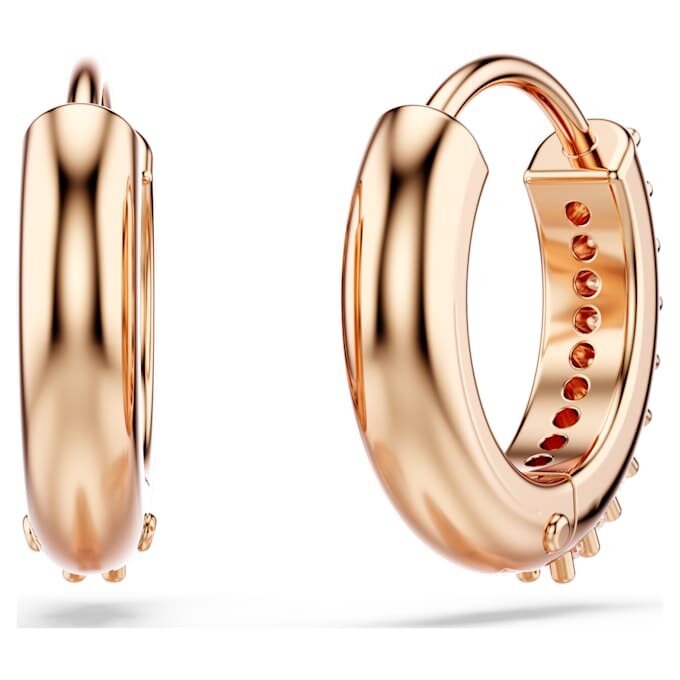 Matrix Hoop Earrings Round Cut, White, Rose Gold-Tone Plated Matrix Hoop Earrings Round Cut, White, Rose Gold-Tone Plated