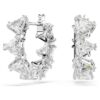 Matrix Hoop Earrings White, Rhodium Plated Matrix Hoop Earrings White, Rhodium Plated
