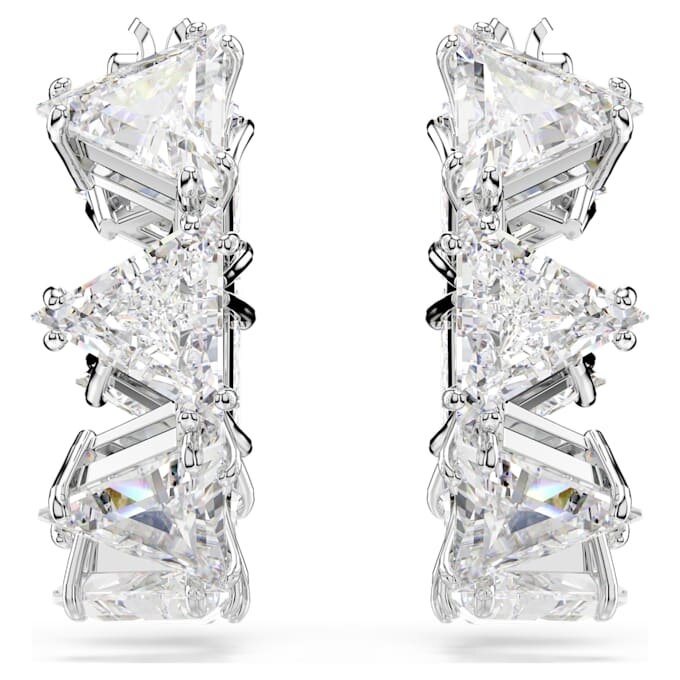 Matrix Hoop Earrings White, Rhodium Plated Matrix Hoop Earrings White, Rhodium Plated