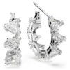 Matrix Hoop Earrings White, Rhodium Plated Matrix Hoop Earrings White, Rhodium Plated
