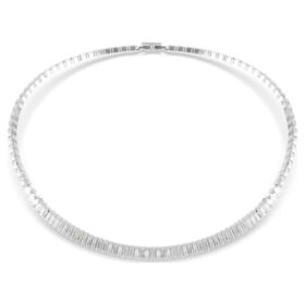 Matrix Necklace Baguette Cut, White, Rhodium Plated