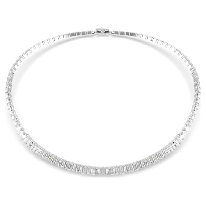 Matrix Necklace Baguette Cut, White, Rhodium Plated Matrix Necklace Baguette Cut, White, Rhodium Plated