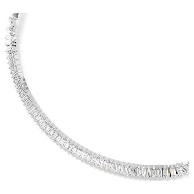 Matrix Necklace Baguette Cut, White, Rhodium Plated Matrix Necklace Baguette Cut, White, Rhodium Plated