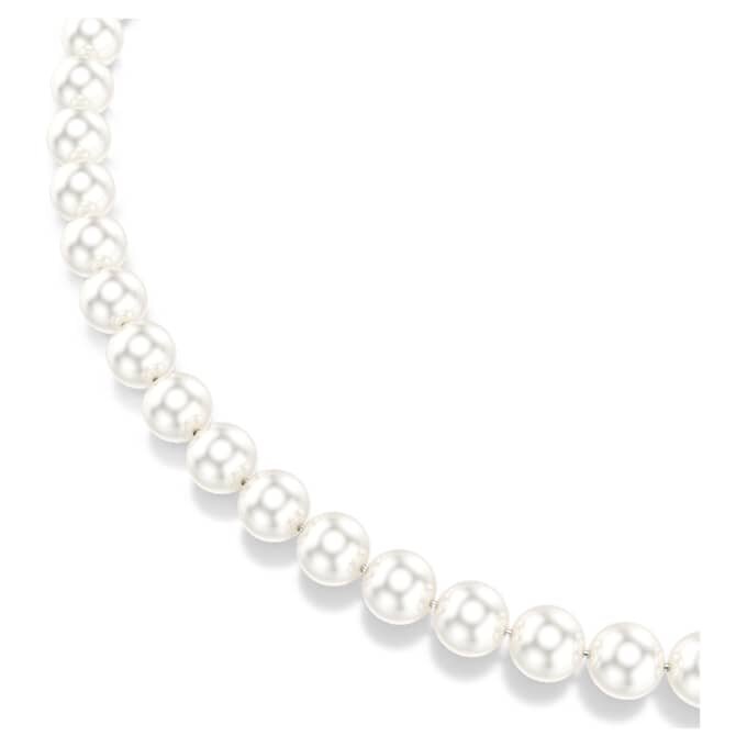 Matrix Necklace Crystal Pearl, White, Rhodium Plated Matrix Necklace Crystal Pearl, White, Rhodium Plated
