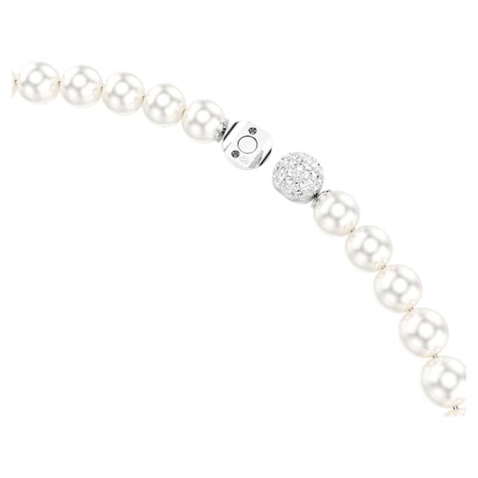 Matrix Necklace Crystal Pearl, White, Rhodium Plated Matrix Necklace Crystal Pearl, White, Rhodium Plated