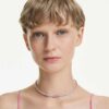 Matrix Necklace Gradient of Round Cuts, Multicolored, Rhodium Plated Matrix Necklace Gradient of Round Cuts, Multicolored, Rhodium Plated