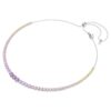 Matrix Necklace Gradient of Round Cuts, Multicolored, Rhodium Plated Matrix Necklace Gradient of Round Cuts, Multicolored, Rhodium Plated