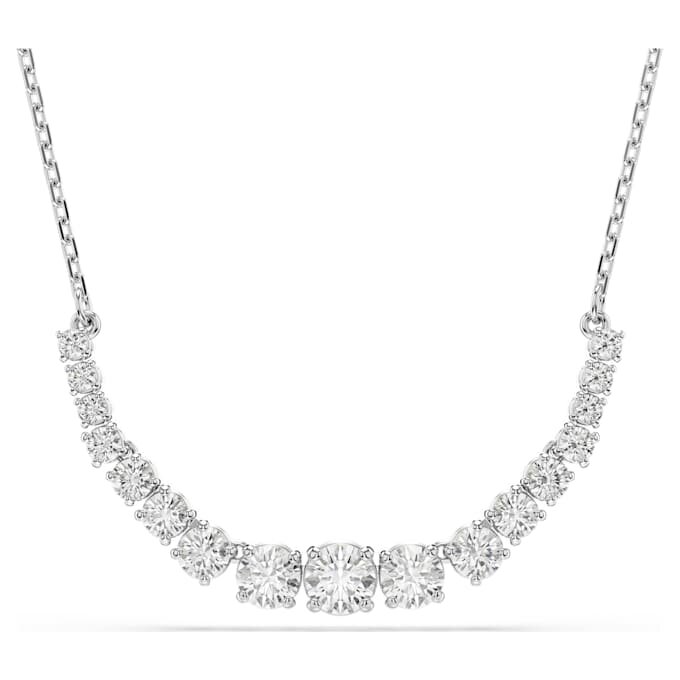 Matrix Necklace Gradient of Round Cuts, White, Rhodium Plated Matrix Necklace Gradient of Round Cuts, White, Rhodium Plated