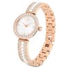 Matrix Pearl Bangle Bangle Watch Swiss Made, Crystal Bracelet, White, Rose Gold-Tone Finish