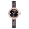Matrix Pearl Bangle Watch Swiss Made, Crystal Bracelet, Black, Rose Gold-Tone Finish