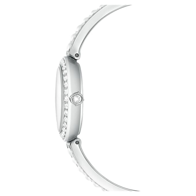 Matrix Pearl Bangle Watch Swiss Made, Crystal Bracelet, White, Stainless Steel Matrix Pearl Bangle Watch Swiss Made, Crystal Bracelet, White, Stainless Steel