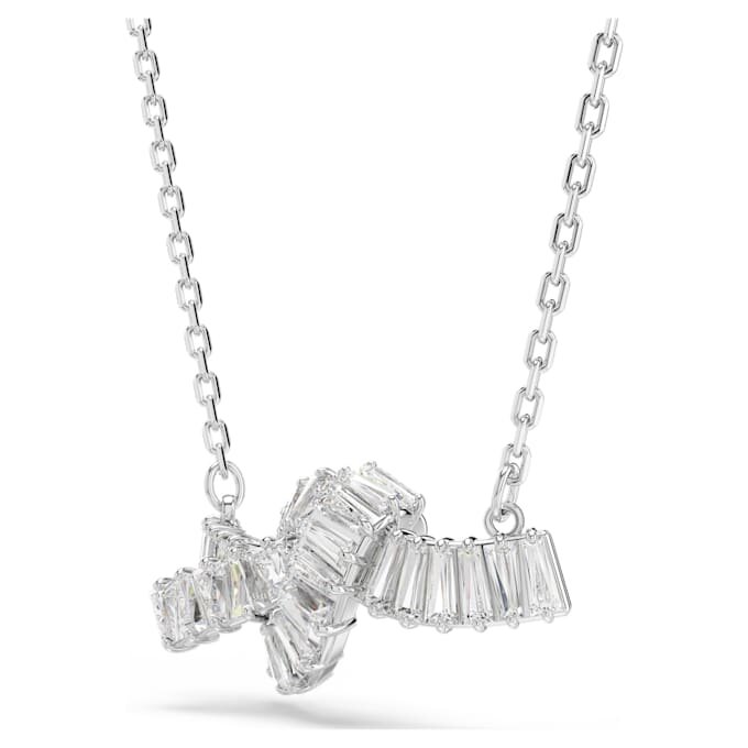 Matrix Pendant Baguette Cut, Knot, White, Rhodium Plated Matrix Pendant Baguette Cut, Knot, White, Rhodium Plated