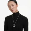 Matrix Pendant Baguette Cut, White, Rhodium Plated Matrix Pendant Baguette Cut, White, Rhodium Plated