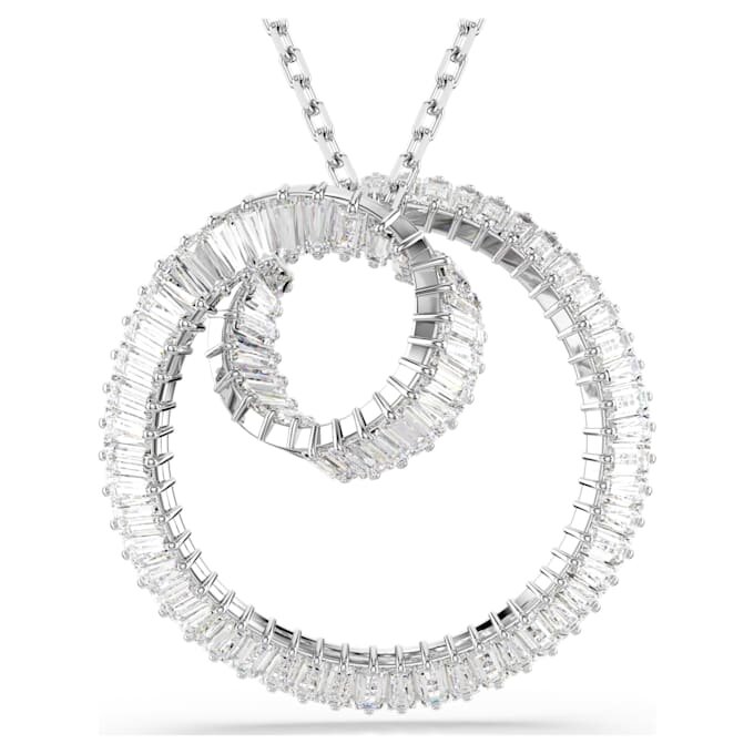 Matrix Pendant Baguette Cut, White, Rhodium Plated Matrix Pendant Baguette Cut, White, Rhodium Plated