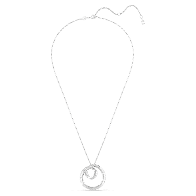 Matrix Pendant Baguette Cut, White, Rhodium Plated Matrix Pendant Baguette Cut, White, Rhodium Plated