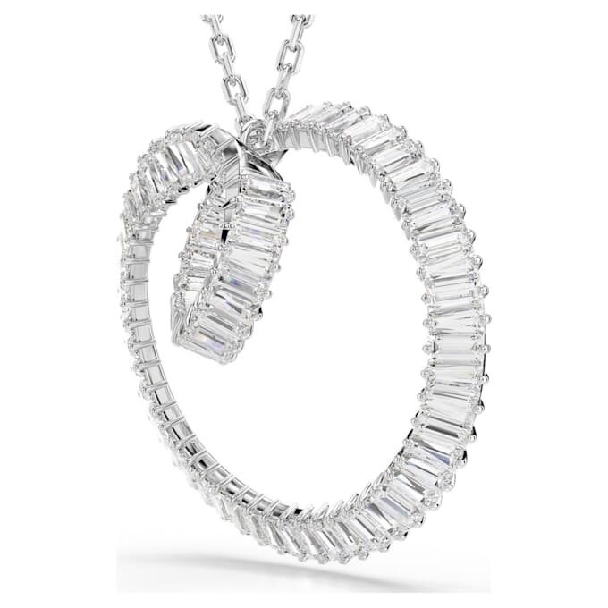 Matrix Pendant Baguette Cut, White, Rhodium Plated Matrix Pendant Baguette Cut, White, Rhodium Plated