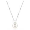 Matrix Pendant Crystal Pearl, Round Cut, White, Rhodium Plated Matrix Pendant Crystal Pearl, Round Cut, White, Rhodium Plated