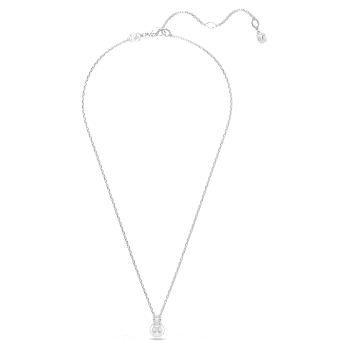 Matrix Pendant Crystal Pearl, Round Cut, White, Rhodium Plated Matrix Pendant Crystal Pearl, Round Cut, White, Rhodium Plated