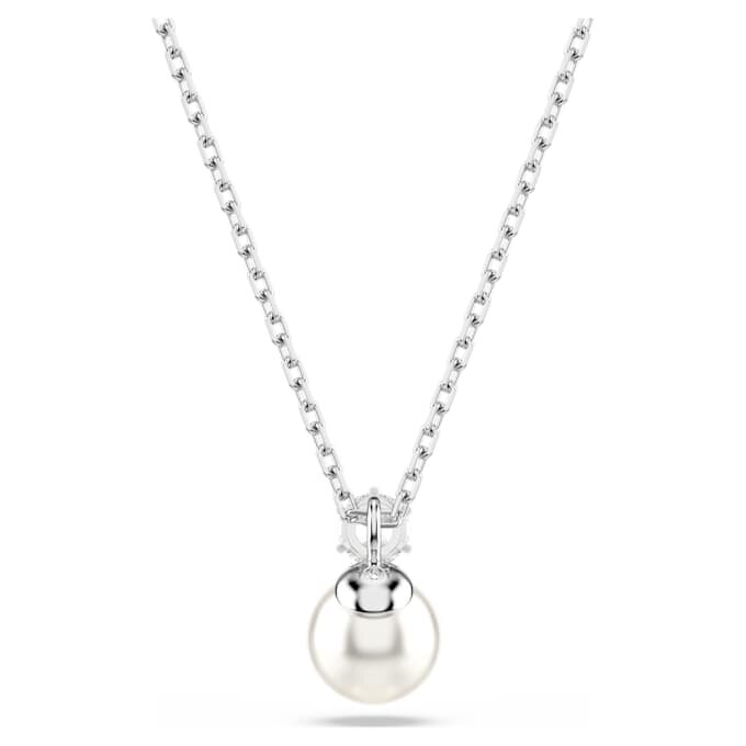 Matrix Pendant Crystal Pearl, Round Cut, White, Rhodium Plated Matrix Pendant Crystal Pearl, Round Cut, White, Rhodium Plated