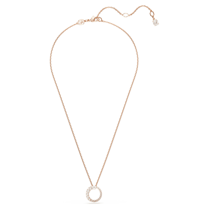 Matrix Pendant Crystal Pearl, Round Cut, White, Rose Gold-Tone Plated Matrix Pendant Crystal Pearl, Round Cut, White, Rose Gold-Tone Plated