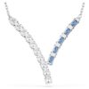 Matrix Pendant Mixed Cuts, Blue, Rhodium Plated Matrix Pendant Mixed Cuts, Blue, Rhodium Plated