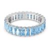 Matrix Ring Baguette Cut, Blue, Rhodium Plated Matrix Ring Baguette Cut, Blue, Rhodium Plated