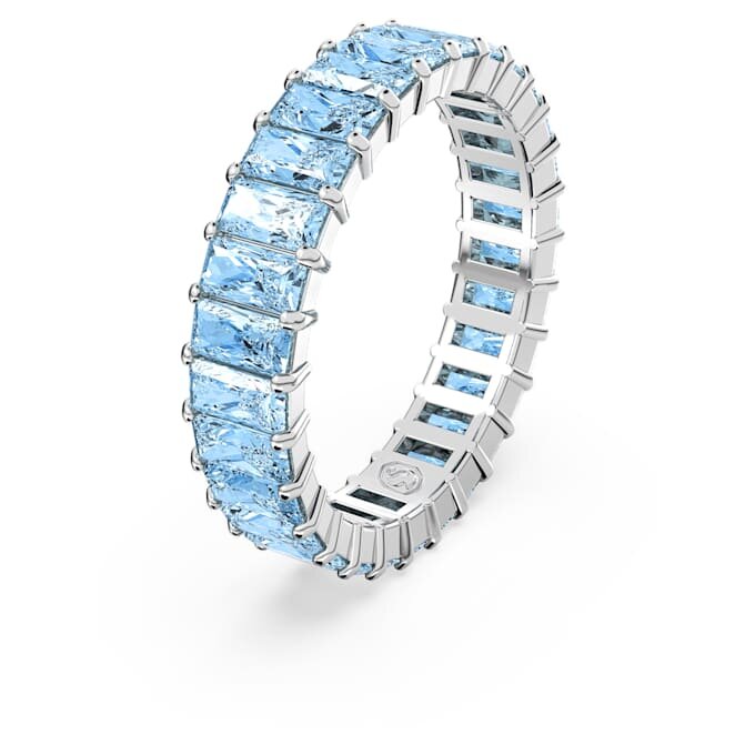 Matrix Ring Baguette Cut, Blue, Rhodium Plated Matrix Ring Baguette Cut, Blue, Rhodium Plated