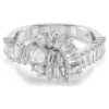 Matrix Ring Baguette Cut, Knot, White, Rhodium Plated Matrix Ring Baguette Cut, Knot, White, Rhodium Plated
