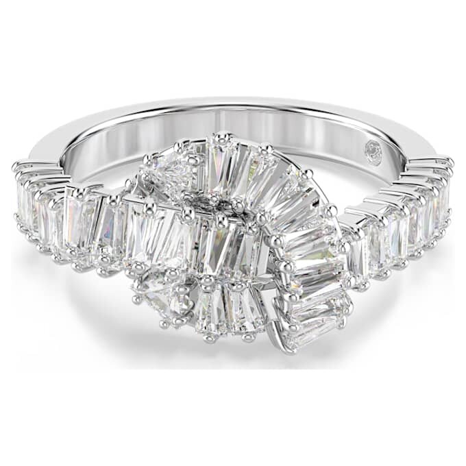 Matrix Ring Baguette Cut, Knot, White, Rhodium Plated Matrix Ring Baguette Cut, Knot, White, Rhodium Plated