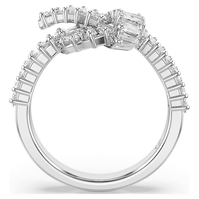 Matrix Ring Baguette Cut, Knot, White, Rhodium Plated Matrix Ring Baguette Cut, Knot, White, Rhodium Plated