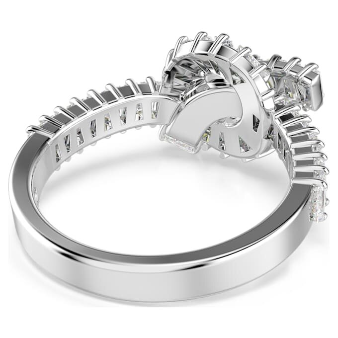 Matrix Ring Baguette Cut, Knot, White, Rhodium Plated Matrix Ring Baguette Cut, Knot, White, Rhodium Plated