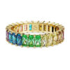 Matrix Ring Baguette Cut, Multicolored, Gold-Tone Plated
