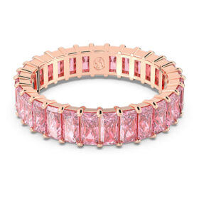 Matrix Ring Baguette Cut, Pink, Rose Gold-Tone Plated