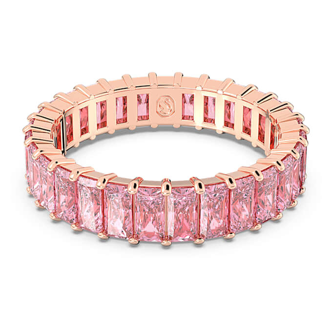 Matrix Ring Baguette Cut, Pink, Rose Gold-Tone Plated Matrix Ring Baguette Cut, Pink, Rose Gold-Tone Plated
