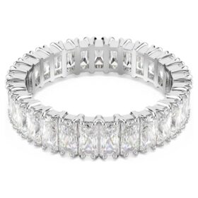 Matrix Ring Baguette Cut, White, Silver-Tone Finish