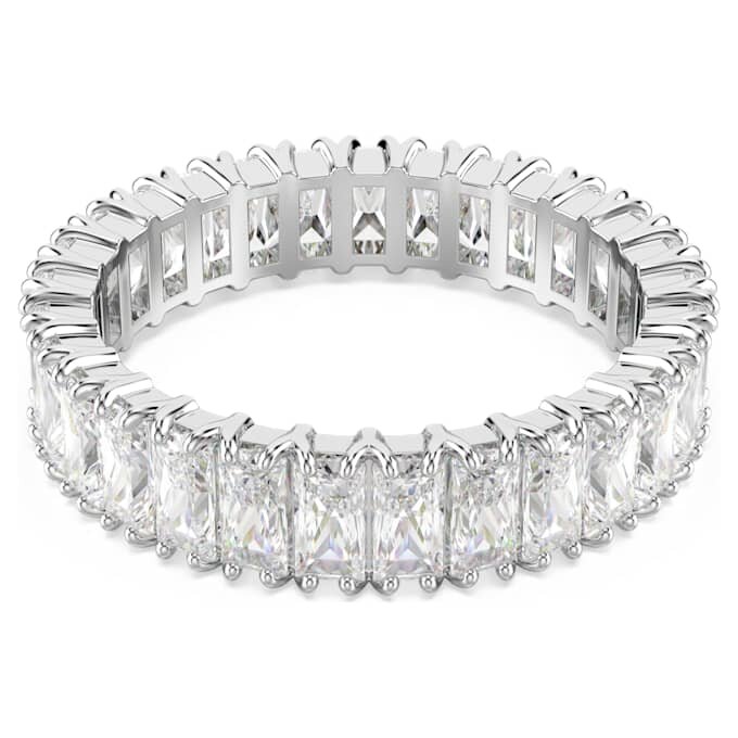 Matrix Ring Baguette Cut, White, Silver-Tone Finish Matrix Ring Baguette Cut, White, Silver-Tone Finish