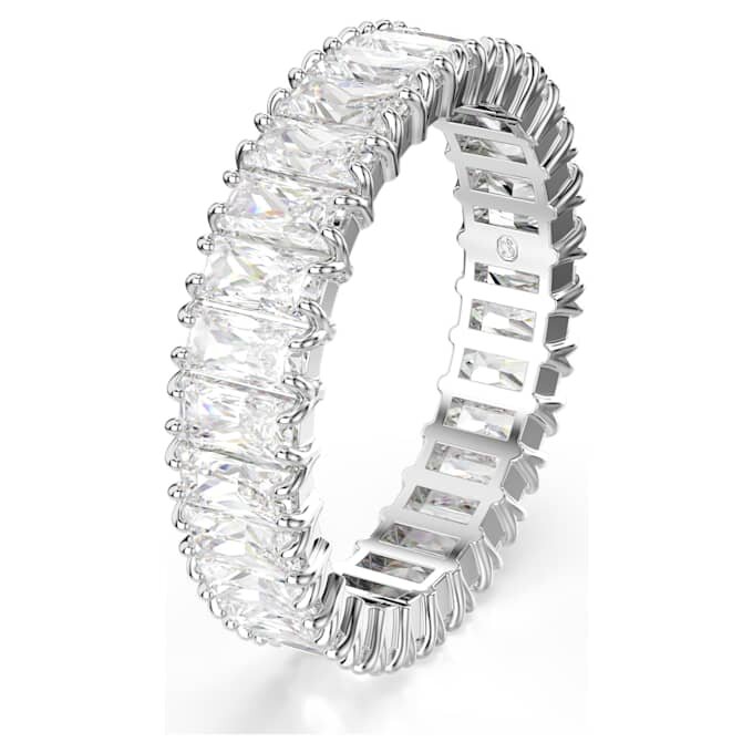 Matrix Ring Baguette Cut, White, Silver-Tone Finish Matrix Ring Baguette Cut, White, Silver-Tone Finish