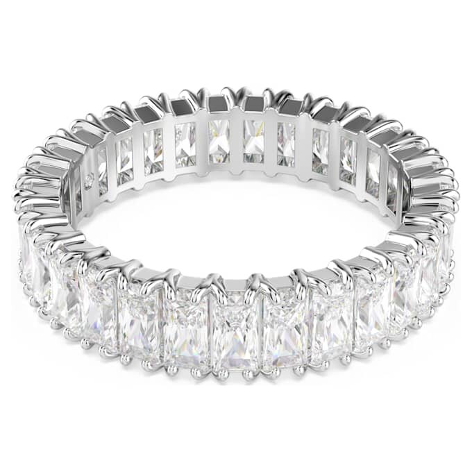 Matrix Ring Baguette Cut, White, Silver-Tone Finish Matrix Ring Baguette Cut, White, Silver-Tone Finish