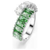 Matrix Ring Mixed Cuts, Green, Rhodium Plated Matrix Ring Mixed Cuts, Green, Rhodium Plated