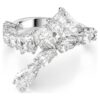Matrix Ring Mixed Cuts, White, Rhodium Plated