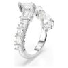 Matrix Ring Mixed Cuts, White, Rhodium Plated