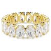 Matrix Ring Oval Cut, White, Gold-Tone Plated Matrix Ring Oval Cut, White, Gold-Tone Plated